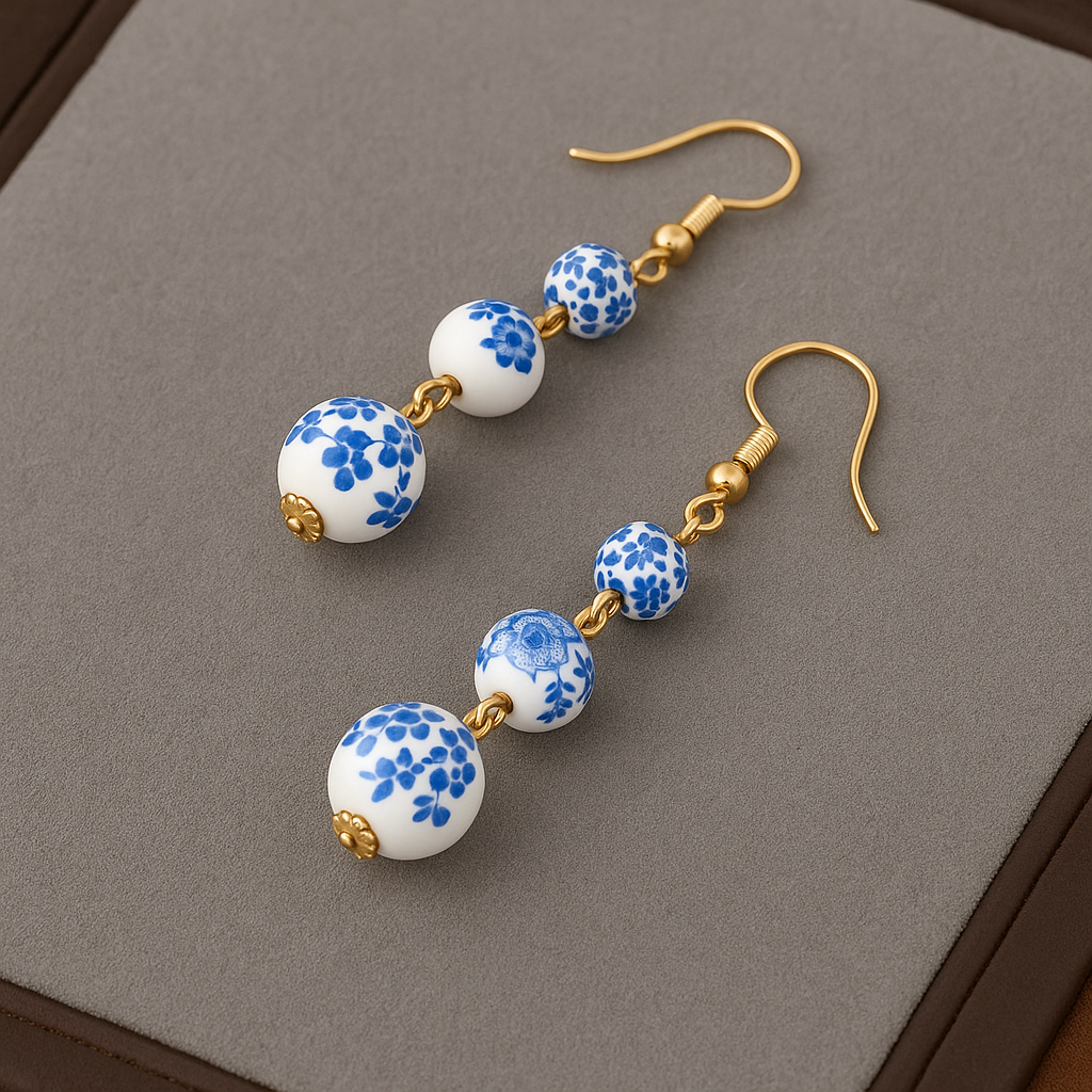 Azure Dream | Dazzling Blue & White Drop Earrings