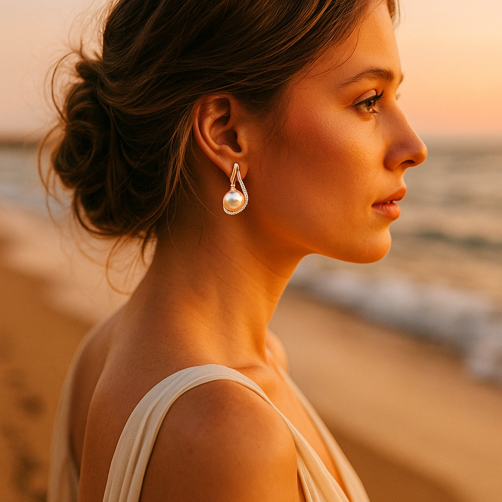 Enchanting Echoes | Button Earrings with Pearls