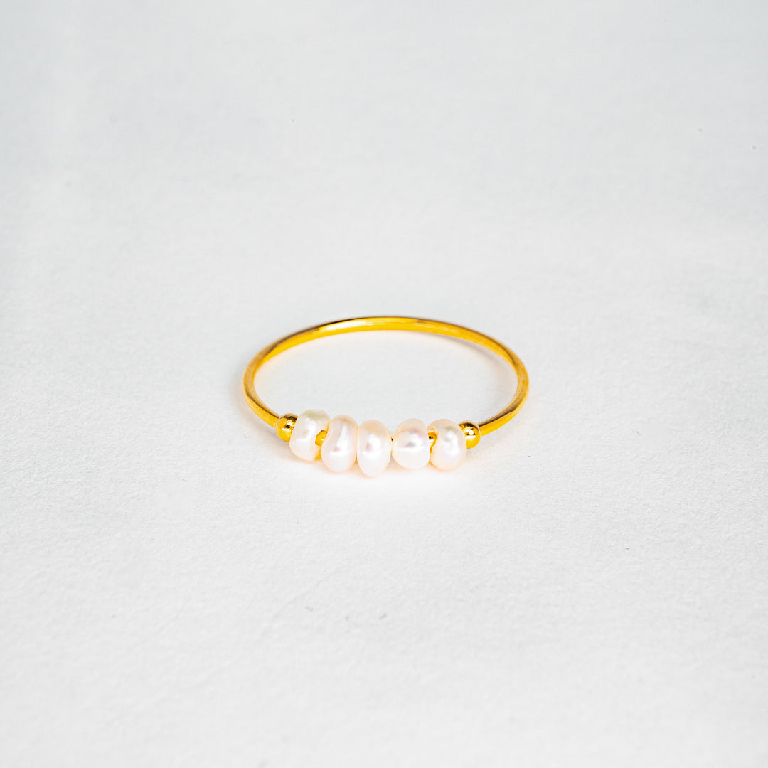 Elegant Pearl Charm Ring