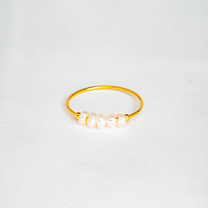 Elegant Pearl Charm Ring