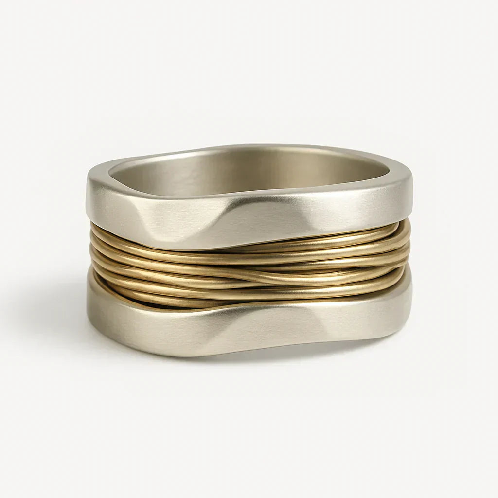Bague en fils d'or argenté