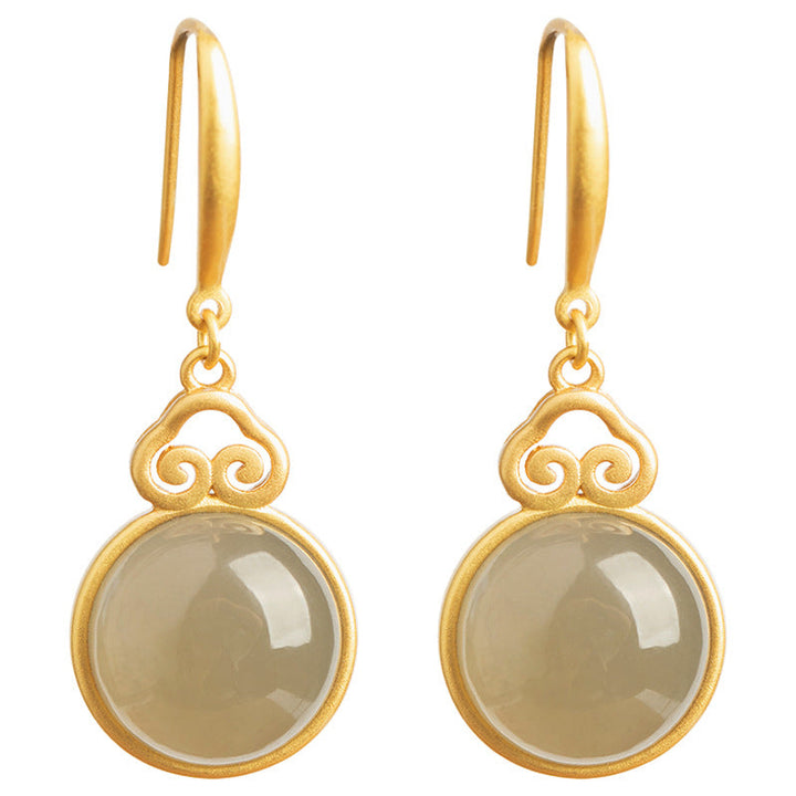 Boucles d'oreilles en pierre de lune verte vintage