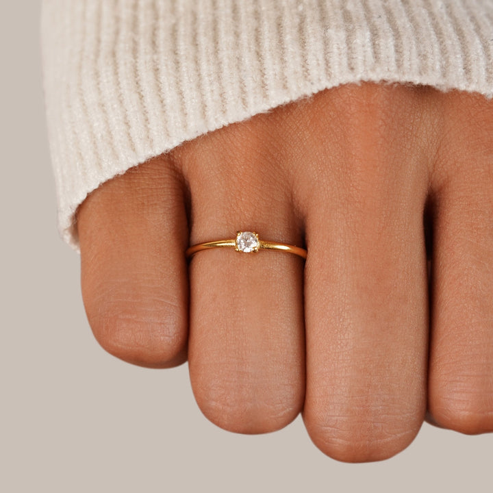 April's Radiance: Birthstone Elegance Ring