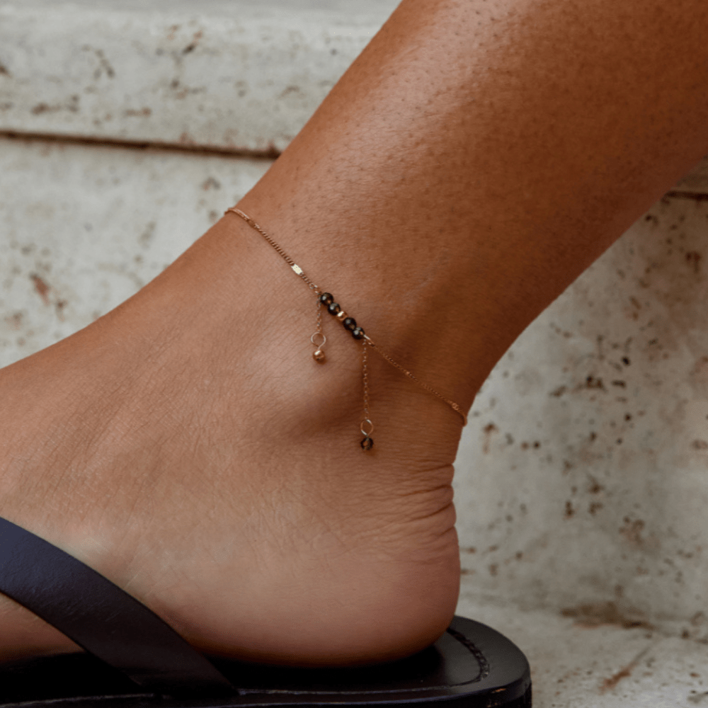 Arizona Green Gem Anklet with Playful Pompon