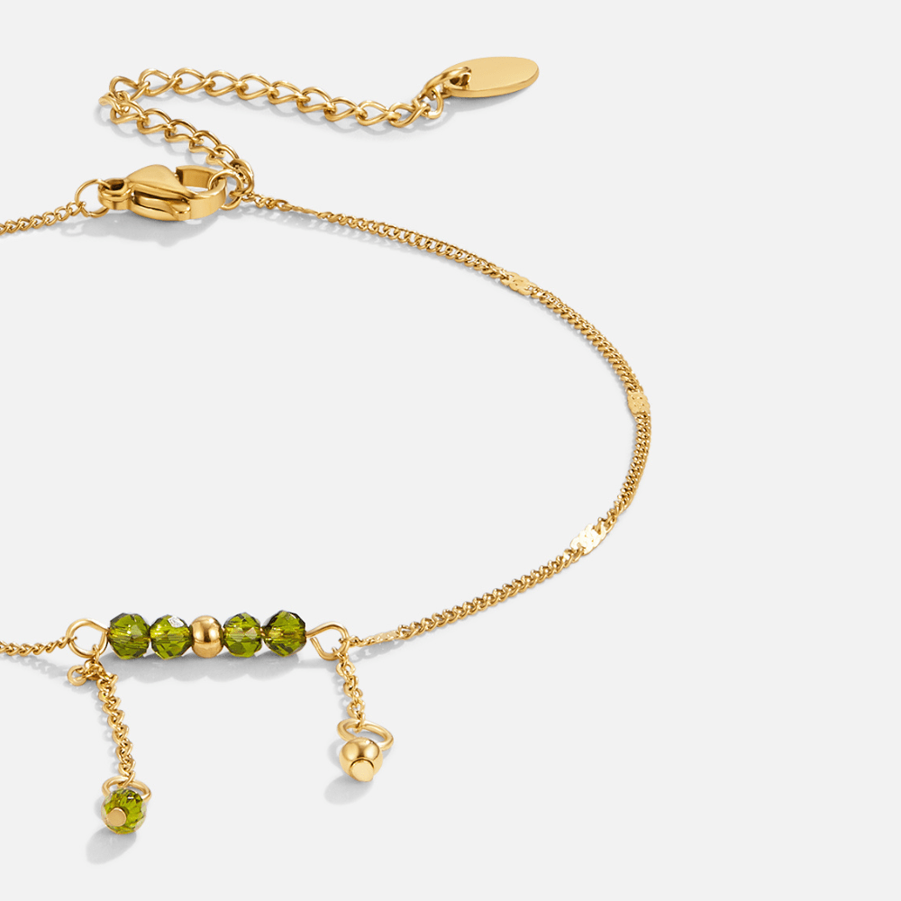 Arizona Green Gem Anklet with Playful Pompon
