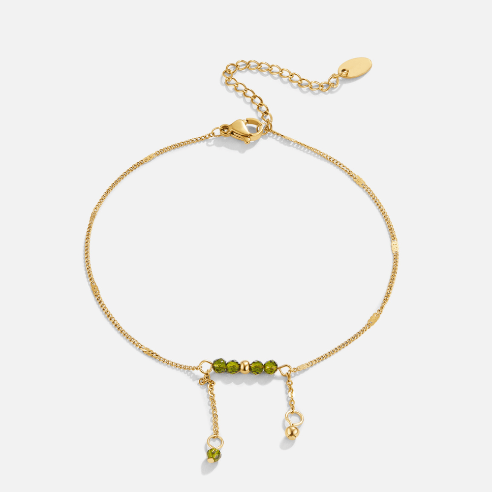 Arizona Green Gem Anklet with Playful Pompon