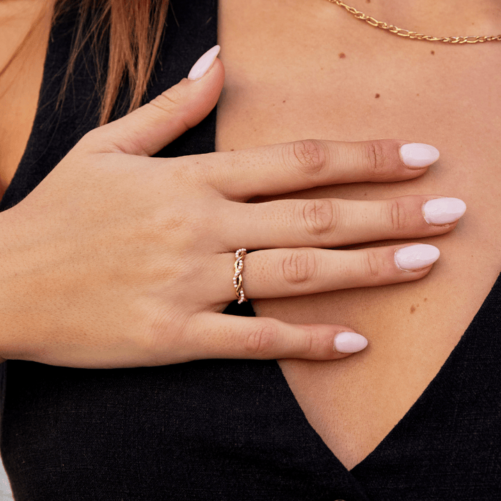Twist of Elegance Pearl Ring