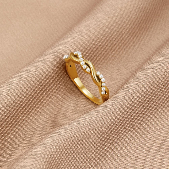 Twist of Elegance Pearl Ring