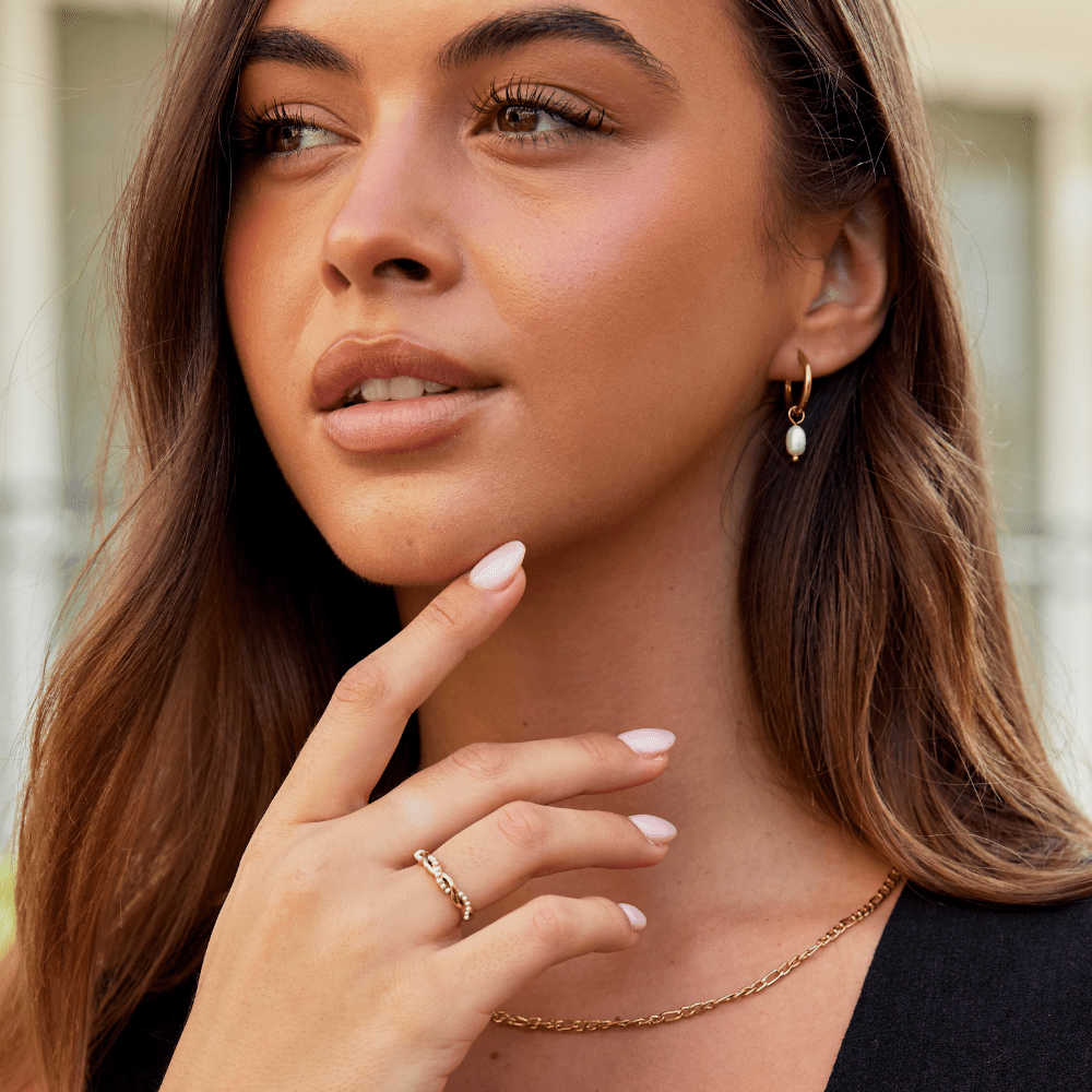 Twist of Elegance Pearl Ring
