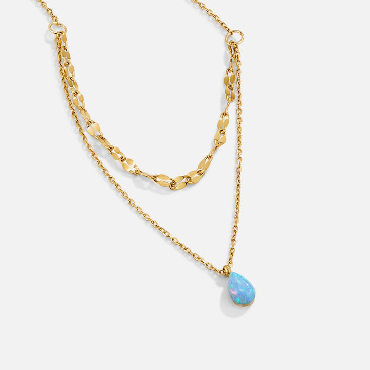 Blue Opal Cascade Necklace