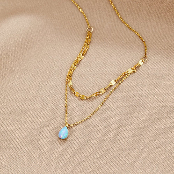 Blue Opal Cascade Necklace