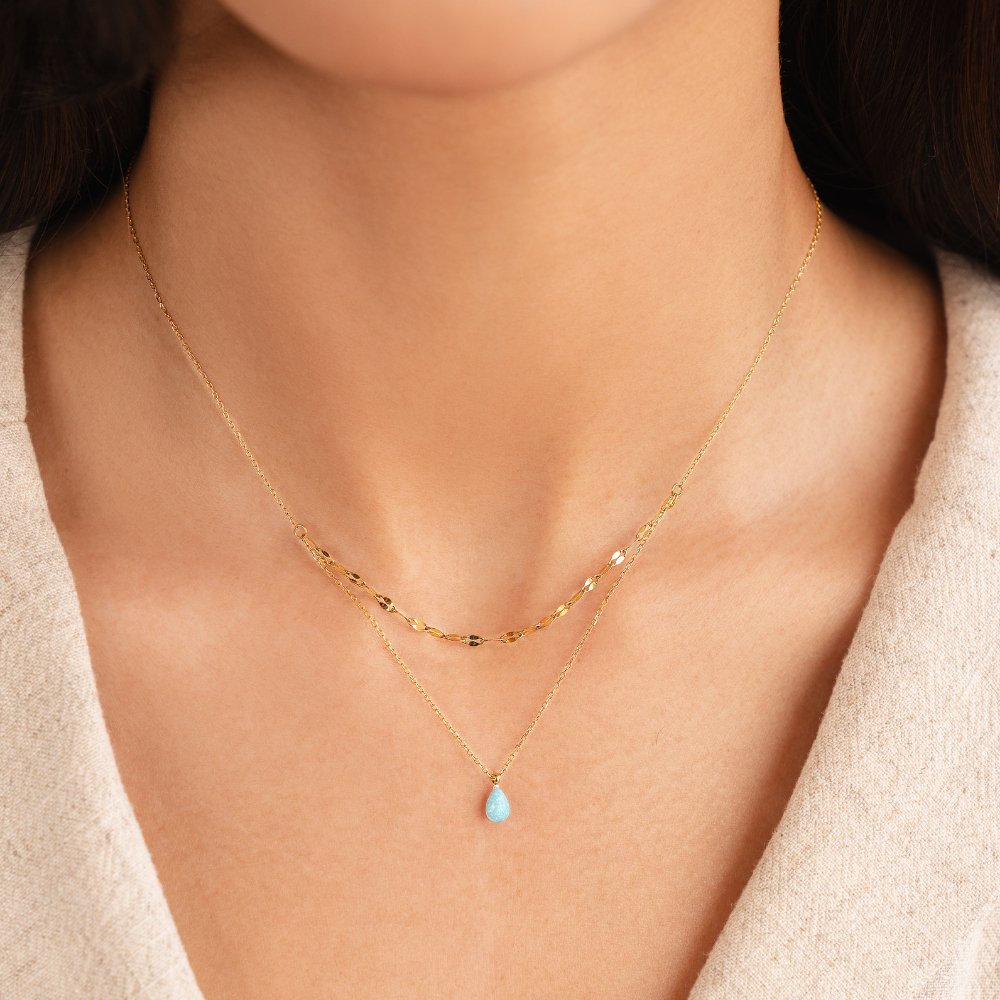 Blue Opal Cascade Necklace