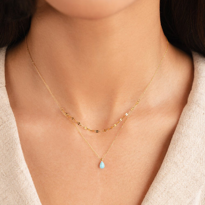 Blue Opal Cascade Necklace