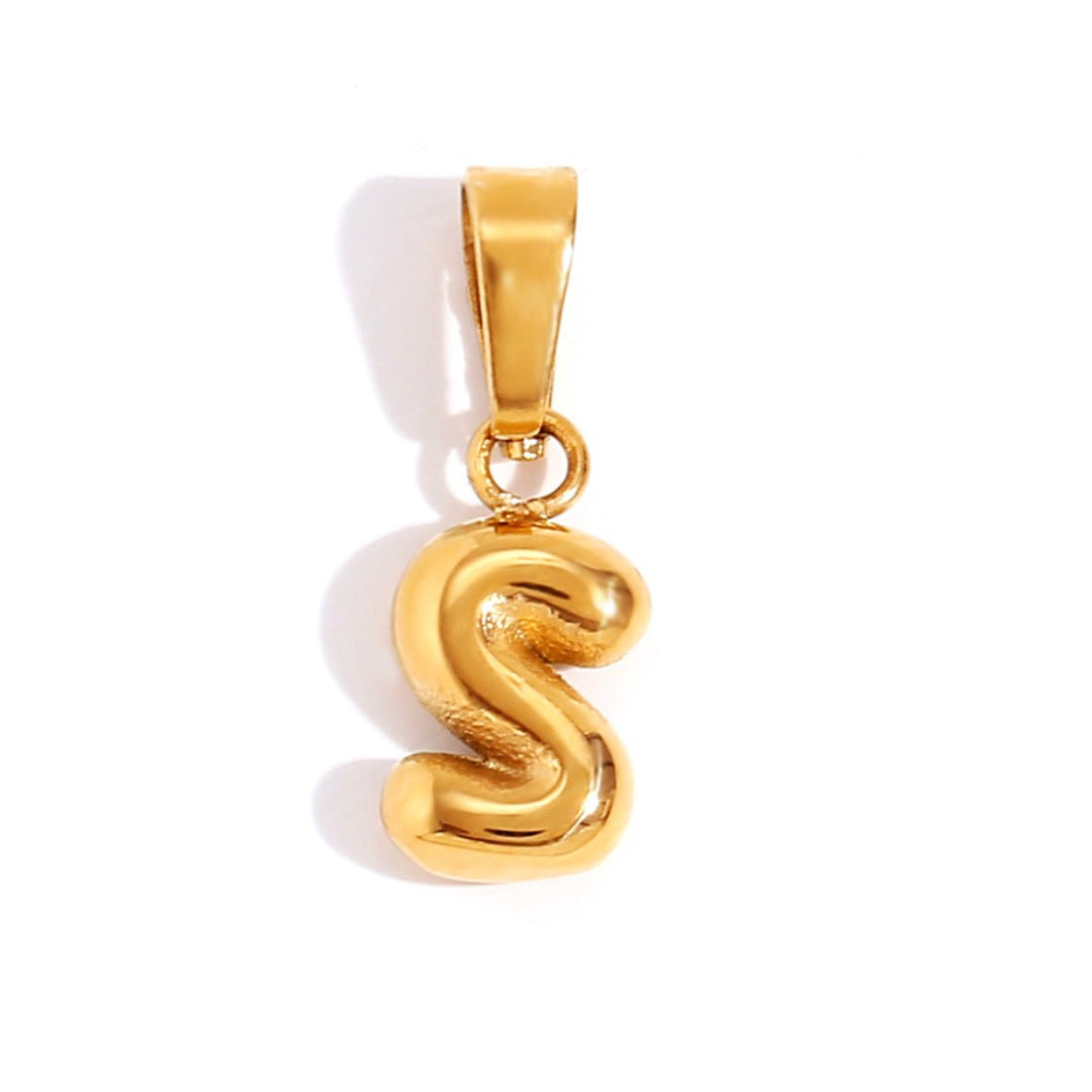 Bubble Letter Charm Necklace