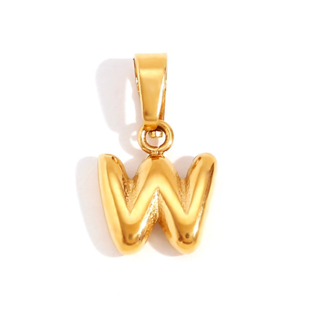 Bubble Letter Charm Necklace