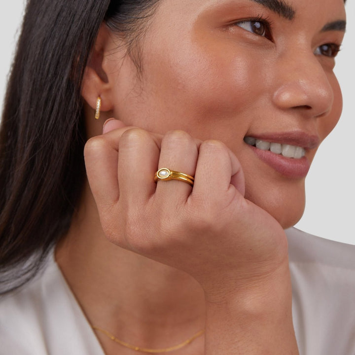 Radiant Pearl Embrace Ring