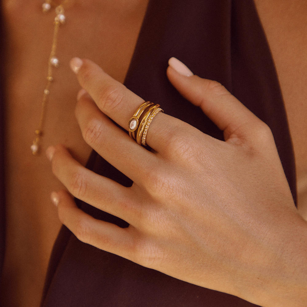 Radiant Pearl Embrace Ring