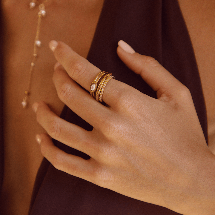 Radiant Pearl Embrace Ring