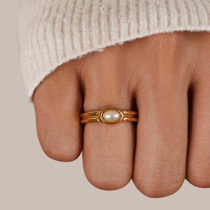 Radiant Pearl Embrace Ring