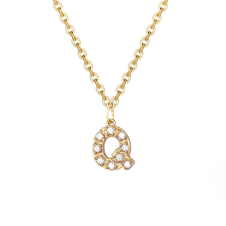 Crystal Charm Letter Necklace