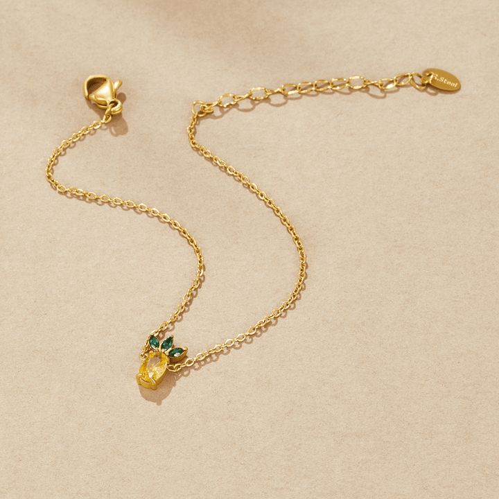 Crystal Pineapple Charm Bracelet