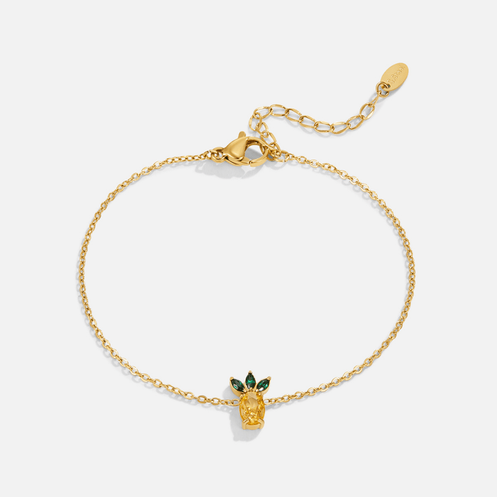 Crystal Pineapple Charm Bracelet