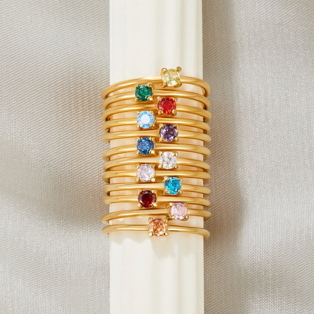 December's Dazzle: Birthstone Elegance Ring