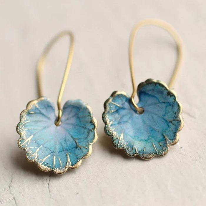 Blue Leaf Vintage Earrings