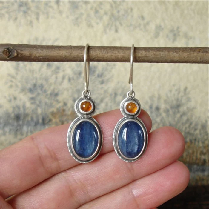 Vintage Blue Sparkle Earrings