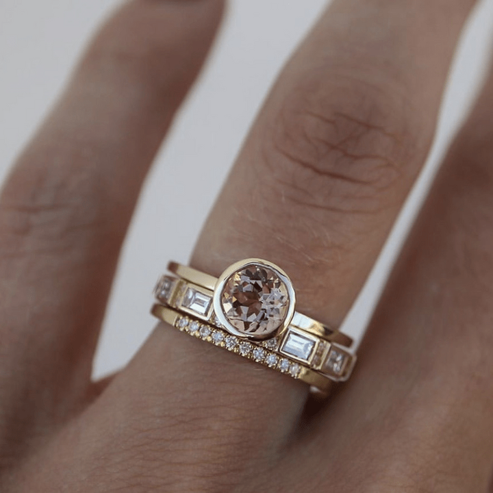 Espoir - Ensemble de Bagues en Cristal Incrusté d'Or