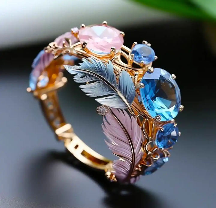 Exotic Feather Glow Ring